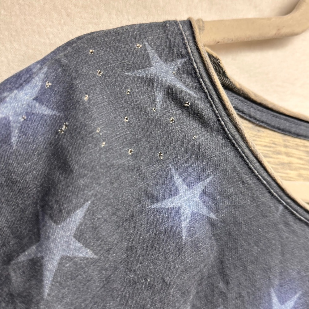 Jaded Gypsy Moon Dance Tee Women S/M Moon Wander Blue Star Clown Graphic Shirt - Picture 4 of 9